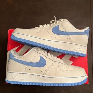 Nike Air Force 1 Low White and Blue Sneakers
